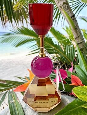 Anthropologie Cut Glass Candle Holder Taper Candlestick Colorful NWT Bohemian